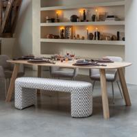 WOOOD Deens Ovale Eettafel 'Tablo' Eikenhout, 220 x 100cm, kleur Transparant