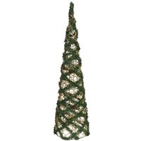 Kerstverlichting figuren Led kegel kerstboom draad/groen 78 cm 60 lampjes