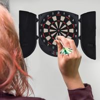 HOMCOM Elektronisch dartbord dartschijf dartset met 6 darts zwart + oranje 8 spelers | Aosom Netherlands - thumbnail
