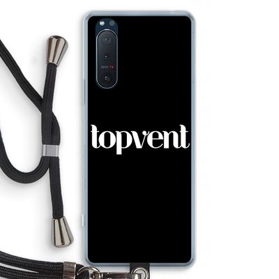 Topvent Zwart: Sony Xperia 5 II Transparant Hoesje met koord