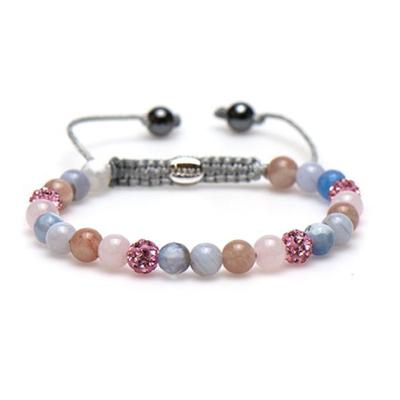 Karma Armband Spiral Peaceful Pink Crystal
