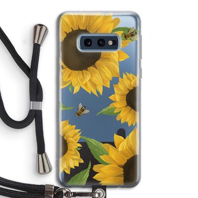 Sunflower and bees: Samsung Galaxy S10e Transparant Hoesje met koord