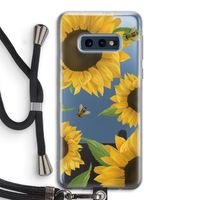 Sunflower and bees: Samsung Galaxy S10e Transparant Hoesje met koord