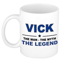 Naam cadeau mok/ beker Vick The man, The myth the legend 300 ml   -