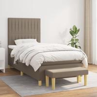 Boxspring met matras stof taupe 90x190 cm
