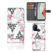 OnePlus Nord N100 Telefoonhoesje met Pasjes Flamingo Triangle