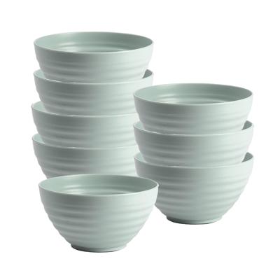 Plasticforte Soepkommen - 8x - D15 x H8 cm - groen - kunststof - onbreekbaar - servies