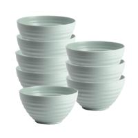 Plasticforte Soepkommen - 8x - D15 x H8 cm - groen - kunststof - onbreekbaar - servies