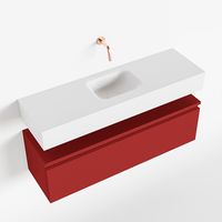 Toiletmeubel Mondiaz Andor | 100 cm | Meubelkleur Fire | Lex vrijhangend wastafel Talc Midden | Zonder kraangat