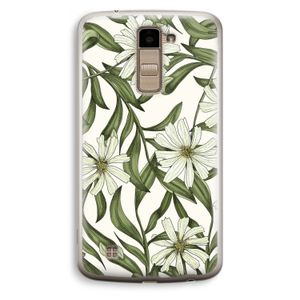 Wit bloemenpatroon: LG K10 (2016) Transparant Hoesje