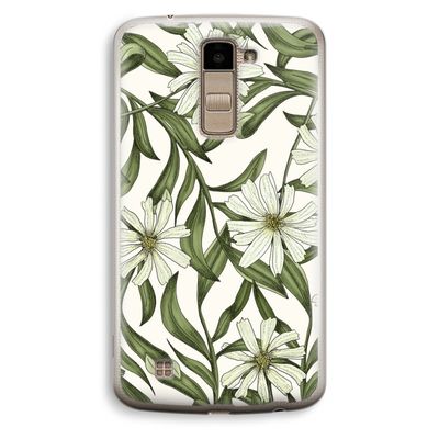 Wit bloemenpatroon: LG K10 (2016) Transparant Hoesje