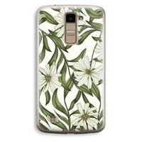 Wit bloemenpatroon: LG K10 (2016) Transparant Hoesje