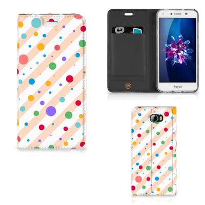 Huawei Y5 2 | Y6 Compact | Hoesje met Magneet | Dots