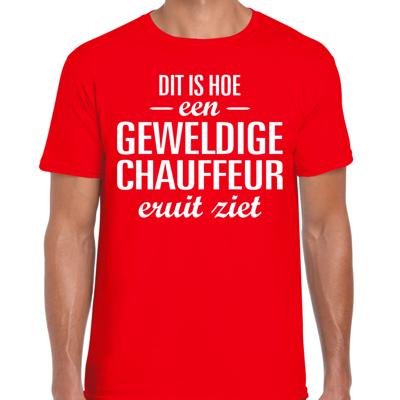 Cadeau T-shirt heren - rood - dit is hoe een geweldige chauffeur eruit ziet - beroep Cadeau T-shirt heren - rood - dit is hoe een geweldige chauffeur eruit ziet - beroep