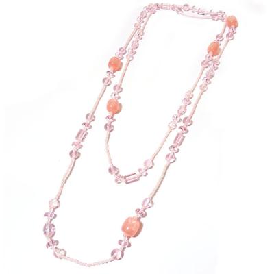 Lange Kralen Ketting Roze