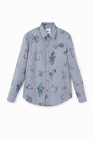 Casual gestreept shirt met bolimania - BLUE - XXL