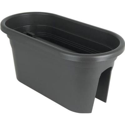 ARTEVASI Jardiniere voor balkon Venezia - 30 x 60 x H 27 cm - 18 L - Antracietgrijs