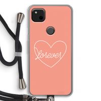 Forever heart: Pixel 4a Transparant Hoesje met koord