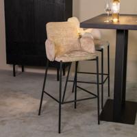 LABEL51 Barkruk 'Joni' Elegance stof, kleur Beige (zithoogte 78cm)