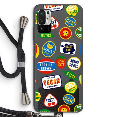 Fruitsticker: Xiaomi Redmi Note 10 5G Transparant Hoesje met koord