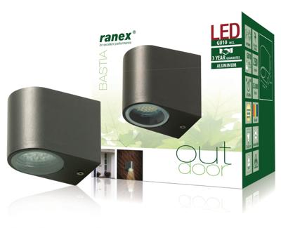 Ranex ra-5000332 led buitenwandlamp van roestvrijstaal