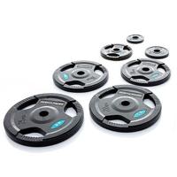 Muscle Power Olympische halterset 65 kg, met handgrepen rubber overtrokken 50 mm zwart