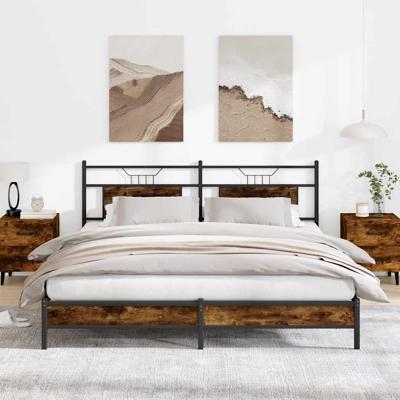 Bedframe zonder matras hout gerookt eikenkleurig 160x200 cm
