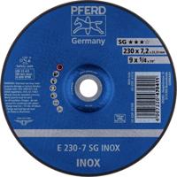 PFERD 62223632 E 230-7 SG INOX Afbraamschijf gebogen Diameter 230 mm Boordiameter 22.23 mm RVS 10 stuk(s)