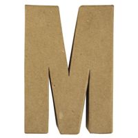 Letter M van papier mache onbeschilderd