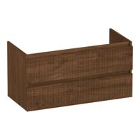 Brauer Joy Wavy - Onderkast - 100 cm - met 2 Softclose Lades Greeploos en 1 Sifon Uitsparing - Forest Cacao