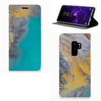 Samsung Galaxy S9 Plus Standcase Marble Blue Gold - thumbnail