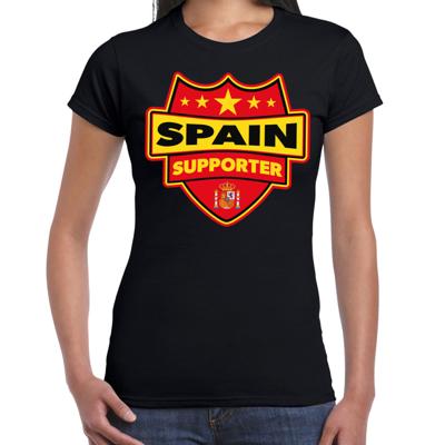 Spanje supporters t-shirt - zwart - voor dames - Spain - landen shirts - kleding - sport