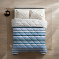 Wasbaar Easy Dekbed Zonder Overtrek - Zonder Overtrek - Horizontal Lines - Navy - Dekbed-Discounter.nl