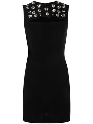 DSQUARED2 robe sans manches à ornements en cristal - Noir
