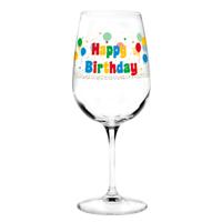 Wijnglas fun verjaardags cadeau - Happy Birthday print - 500 ml - dames en heren - glas