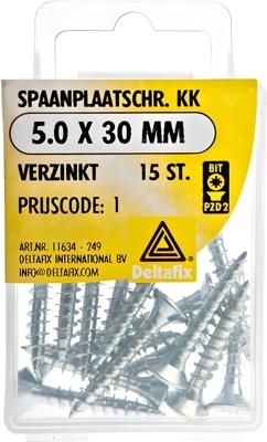 Spaanpl.schr. 5.0x30mm 15st - Deltafix