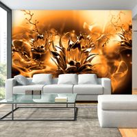 Zelfklevend fotobehang - Olie bloemen Oranje, 8 maten, premium print - thumbnail