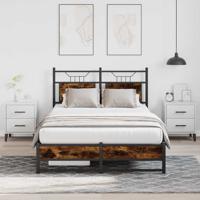 Bedframe zonder matras hout gerookt eikenkleurig 120x200 cm