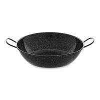 Diepe Pan met Handvat Vaello Zwart Geëmailleerd Staal (Ø 34 cm)