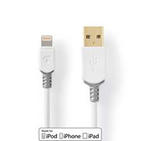 Nedis Lightning Kabel | Apple Lightning 8- Pins naar USB-A Male | 1 m | Grijs / Wit | 1 stuks - CCBW39300WT10 CCBW39300WT10