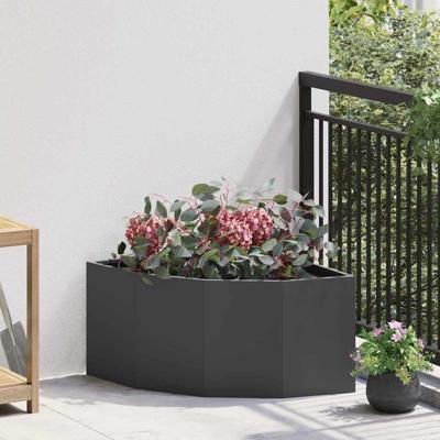 Hoek Plantbak Zwart 60 x 60 x 35 cm Staal Hoek Plantbak Zwart 60 x 60 x 35 cm Staal
