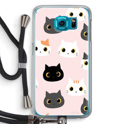 Katten: Samsung Galaxy S6 Transparant Hoesje met koord