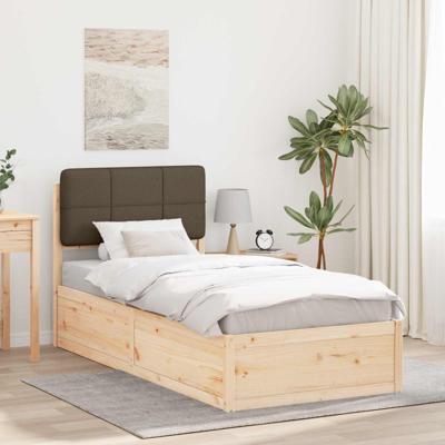 Bedframe met Gevoerd Hoofdgedeelte Taupe 90 x 190 cm Bedframe met Gevoerd Hoofdgedeelte Taupe 90 x 190 cm