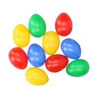 10x stuks Gekleurde plastic eieren 6 cm - Feestdecoratievoorwerp - thumbnail