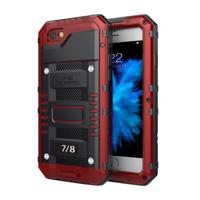 Waterdichte stofdichte schokbestendige zink legering + siliconen case voor iPhone 8 & 7 (rood)