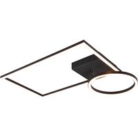 LED Plafondlamp - Plafondverlichting - Trion Viyona - 24W - Warm Wit 3000K - Dimbaar - Rechthoek - Mat Zwart - Aluminium