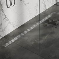 Brauer Douchegoot met Standaard Rooster en Flens - 160 cm - Rvs Geborsteld