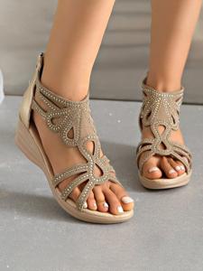 Summer Plain Synthetic Leather Slide Sandals