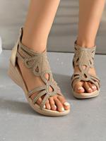 Summer Plain Synthetic Leather Slide Sandals - thumbnail