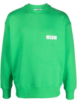 MSGM sweat en coton à logo imprimé - Vert